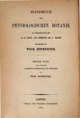 Allgemeine Morphologie der Gewächse