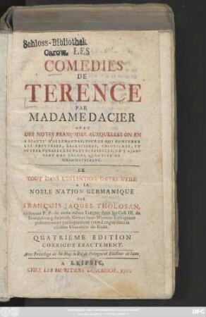 Les Comédies de Térence