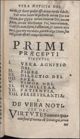 Primi Præcepti Virtvtes.