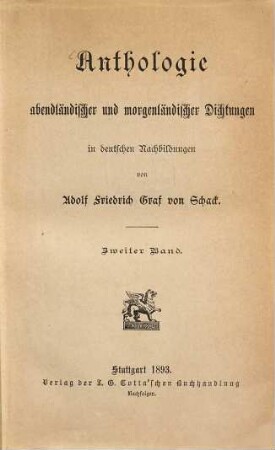 Anthologie abendländischer und morgenländischer Dichtungen in deutschen Nachbildungen, 2