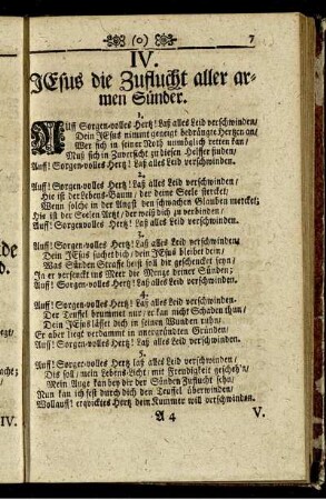 IV. Jesus die Zuflucht aller armen Sünder.