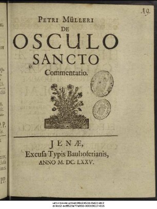 Petri Mülleri De Osculo Sancto Commentatio