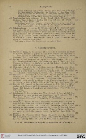 7. Kunstgewerbe (Nr. 459 - 494)