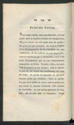 Seizième Lettre