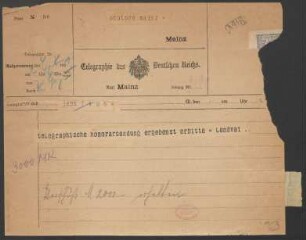 Brief an B. Schott's Söhne : 04.08.1921