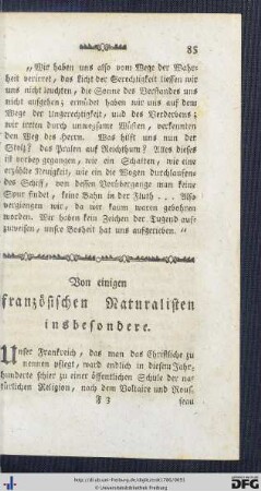 Von einigen französischen Naturalisten insbesondere.