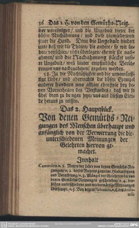 Das 2. Hauptstück. Von denen Gemüths-Neigungen des Menschen überhaupt
