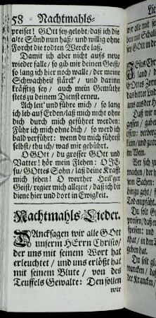 Nachtmahls-Lieder