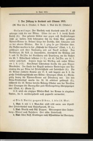 2. Der Feldzug in Kurland und Litauen 1915