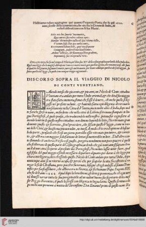 Discorso sopra il viaggio di Nicolo di Conti venetiano