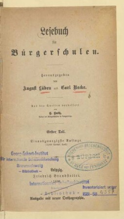 Teil 1, [Schülerband]: [Teil 1, [Schülerband]]