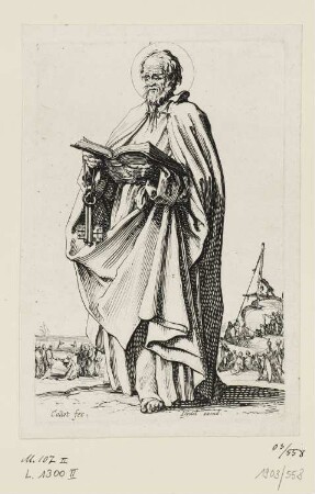Heiliger Petrus, Blatt 1 der Folge: "Salvatoris Beatæ Mariæ Virginis Sancotrum Apostolorum Icones"