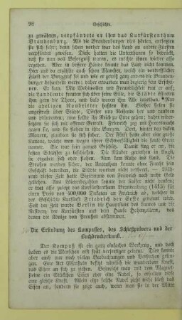 Die Erfindung des Kompasses, des Schießpulvers und der Buchdruckerkunst