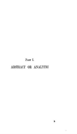 Part I. Abstract or Analytic.