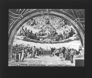 Rom: Stanza della Segnatura, Vatikan (Gemälde "Disputa del Sacramento" von Raffael)