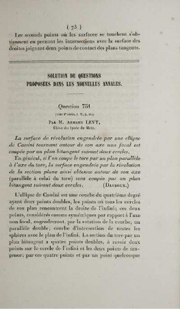 Solution de questions proposées dans les nouvelles annales.