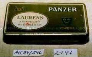 Blechdose für 10 Stück "PANZER CIGARETTES LAURENS 'LE KHEDIVE' WIESBADEN"