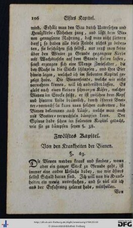 Zwölftes Kapitel. Von den Krankheiten der Bienen.