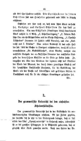 Der grammatische Unterricht bei den einfachsten Schulverhältnissen