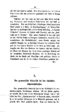 Der grammatische Unterricht bei den einfachsten Schulverhältnissen