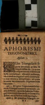 D. Aegidii Strauchii, Professoris Quondam Witteberg. Magnitudinum Doctrina, [2 ]. Trigonometriam, Geodaesiam & Stereometriam Complectens : In Brevissimos Aphorismos Contracta