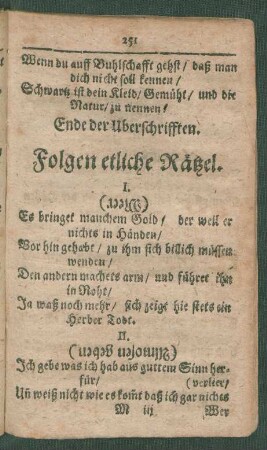 Folgen etliche Rätzel.