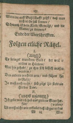 Folgen etliche Rätzel.