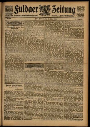 Erste Ausgabe vom Mittwoch, den 23. März 1904.