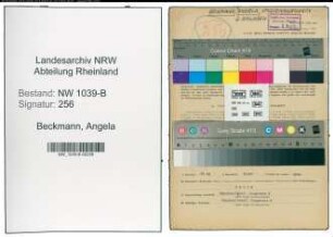 Entnazifizierung Angela Beckmann , geb. 09.04.1906 (Dozentin)