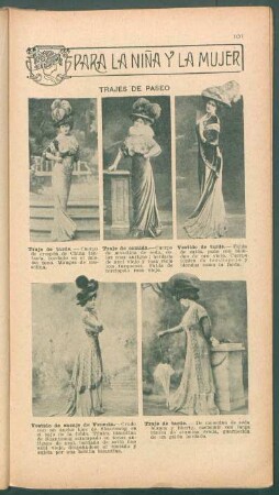 Trajes de paseo - [Ilustración] : Para la niña y la mujer