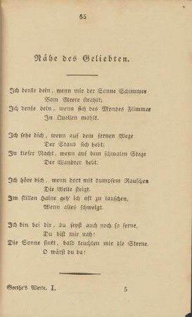 Nähe des Geliebten.