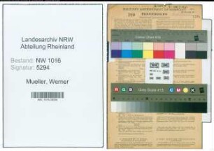 Entnazifizierung Werner Mueller , geb. 19.04.1913 (Buchhalter)
