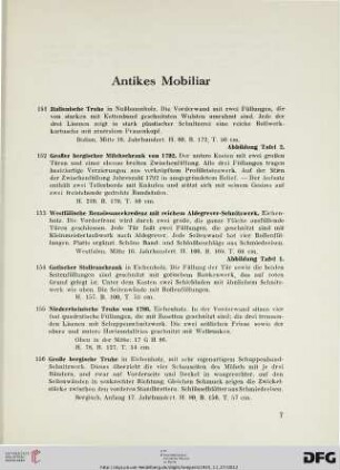 Antikes Mobiliar (Nr. 151-171)