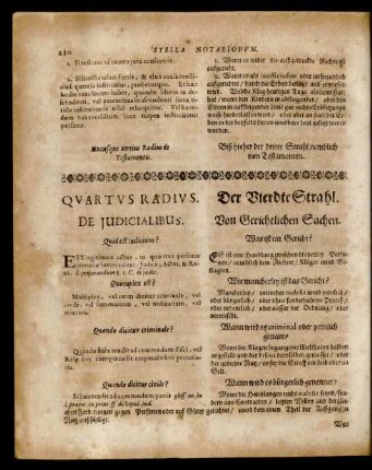 Der Vierdte Strahl. Von Gerichtlichen Sachen.