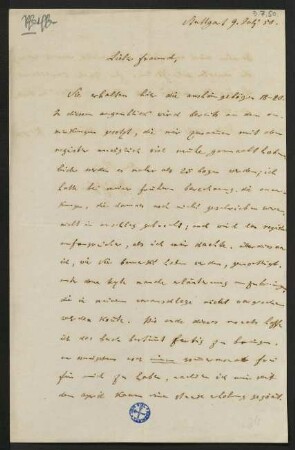 Brief vom 9. Juli 1850