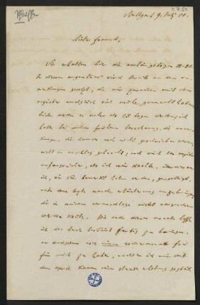 Brief vom 9. Juli 1850