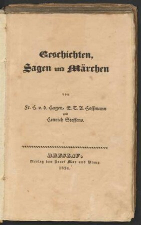 Geschichten, Sagen und Mährchen