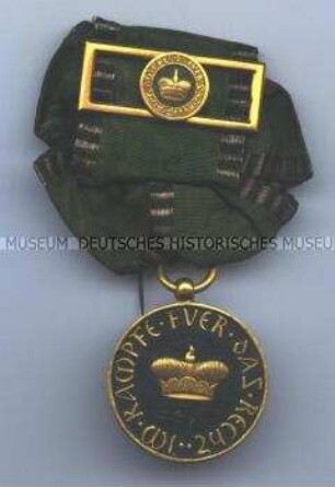 Kriegsdenkmünze 1814/15, Ausführung für Unteroffiziere mit Miniatur im Bandrahmen