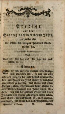 Neueste Sonntagspredigten : Dem Städter, dem Bürger und dem Landmanne mit Wärme ans Herz gelegt, 3. Enthält fünfzehn Predigten