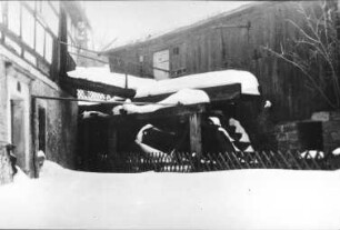 Wilsdruff-Grund. Hintere Mühle oder Obermühle, ehem. Sägemühle mit Wasserrad, Repro