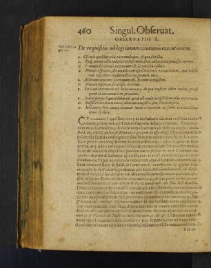 Observatio X. De requisitis ad legitimam citationis executionem.