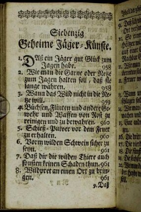 Siebenzig Geheime Jäger-Künste.