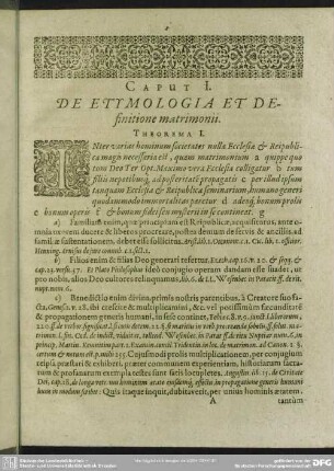 Caput I. De Etymologia Et Definitione matromonii