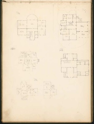 Villa: Grundrisse (aus: Skizzenbuch Walter Hentschel)