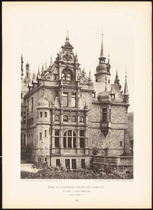 Schloss Langzell, Neckargemünd: Ansicht von der Giebelseite (aus: Moderne Neubauten, 1.Jg., 1894, hrsg. W. Kick)