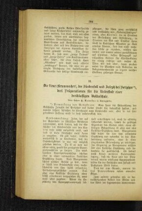 ¬Die¬ Reue (Krummacher), der Sündenfall und Joseph bei Potiphar : drei Präparationen für die Unterstufe einer dreiklassigen Volksschule
