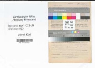 Entnazifizierung Karl Brand , geb. 11.11.1881 (Beamter)
