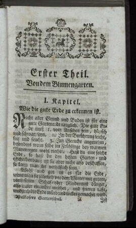 I. Kapitel. Wie die gute Erde zu erkennen ist. - VII. Kapitel. De Plantis Fibrosis.
