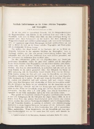 Vertikale Luftströmungen an der Grenze zwischen Troposphäre und Stratosphäre