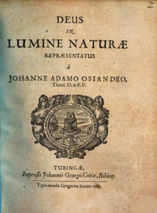Deus In Lumine Naturae Repraesentatus